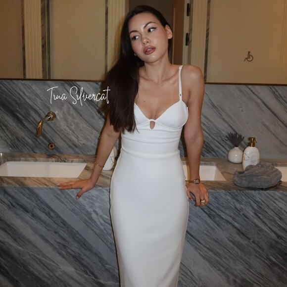 BLOGGER'S FAVE! Zara Stappy Midi Dress White NWT - Picture 12 of 16